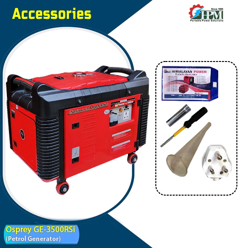 3.5 KVA Light Weight & Powerful Portable Petrol Generator, Petrol Run, Recoil & Self Start Model Osprey GE-3500RSi, 